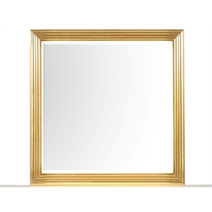 Pemberly Row Contemporary Mirror Made with Wood in Gold Finish
