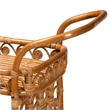 Pemberly Row Modern Bohemian Natural Brown Rattan Kitchen Cart