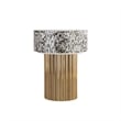 Pemberly Row Modern End Table of Stainless Steel in Gold Color