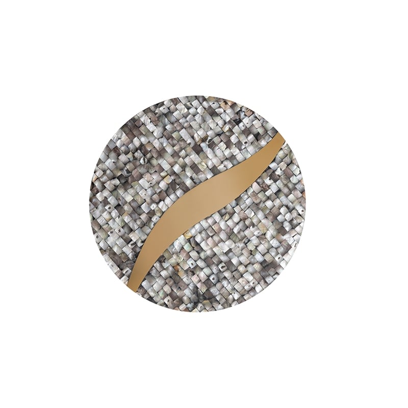 Pemberly Row Modern End Table of Stainless Steel in Gold Color