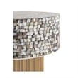 Pemberly Row Modern End Table of Stainless Steel in Gold Color