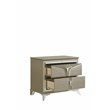 Pemberly Row Modern 2-Drawer Nightstand Made with Wood in Silver