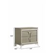 Pemberly Row Modern 2-Drawer Nightstand Made with Wood in Silver