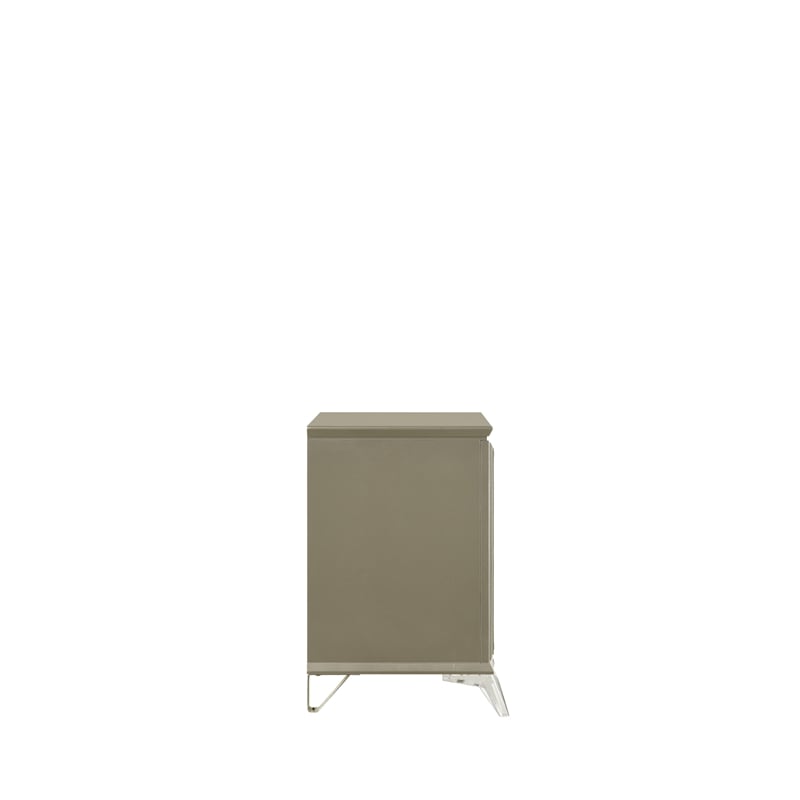 Pemberly Row Modern 2-Drawer Nightstand Made with Wood in Silver