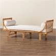 Pemberly Row Contemporary Bohemian Rattan Daybed in Natural Brown