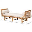 Pemberly Row Contemporary Bohemian Rattan Daybed in Natural Brown