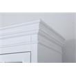 Pemberly Row Modern Antique White Wood Storage Curio Cabinet