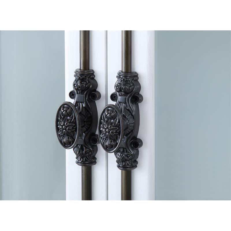 Pemberly Row Modern Antique White Wood Storage Curio Cabinet