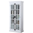 Pemberly Row Modern Antique White Wood Storage Curio Cabinet