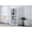 Pemberly Row Modern Antique White Wood Storage Curio Cabinet