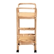 Pemberly Row Contemporary Bohemian Natural Brown Rattan Wine Cart