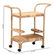 Pemberly Row Contemporary Bohemian Natural Brown Rattan Wine Cart