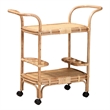 Pemberly Row Contemporary Bohemian Natural Brown Rattan Wine Cart