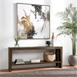 Pemberly Row Contemporary Wood Console Table in Antique Brown Oak