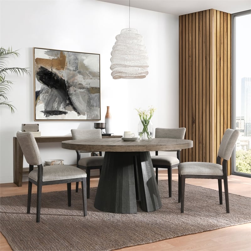 Pemberly Row Contemporary Wood Console Table in Antique Brown Oak
