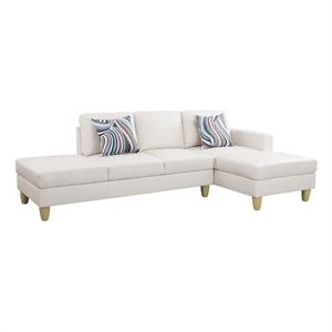 Pemberly Row Modern / Contemporay Sectional Sofa Cream White