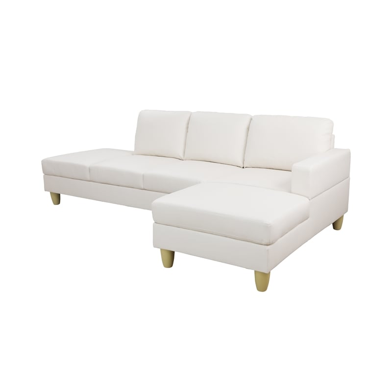 Pemberly Row Modern / Contemporay Sectional Sofa Cream White