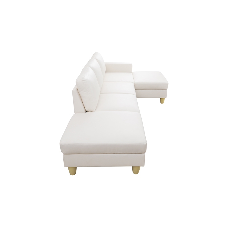 Pemberly Row Modern / Contemporay Sectional Sofa Cream White