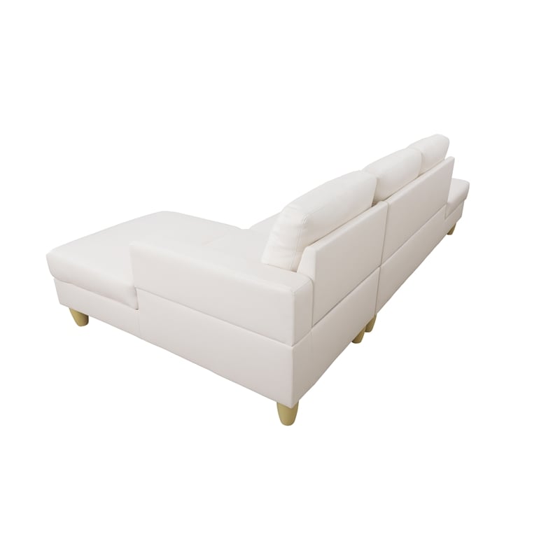 Pemberly Row Modern / Contemporay Sectional Sofa Cream White