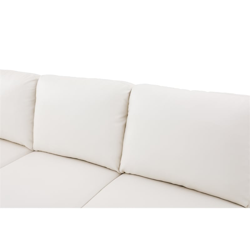 Pemberly Row Modern / Contemporay Sectional Sofa Cream White