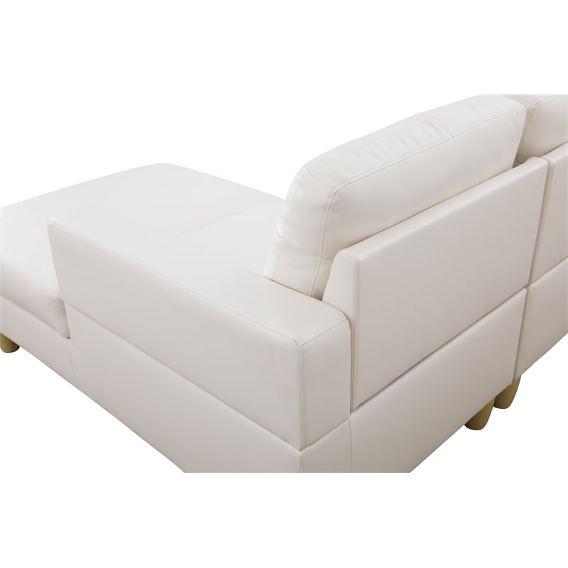 Pemberly Row Modern / Contemporay Sectional Sofa Cream White