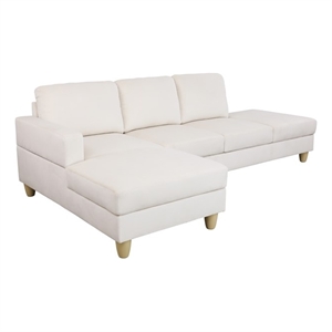 Pemberly Row Modern / Contemporay Sectional Sofa Cream White