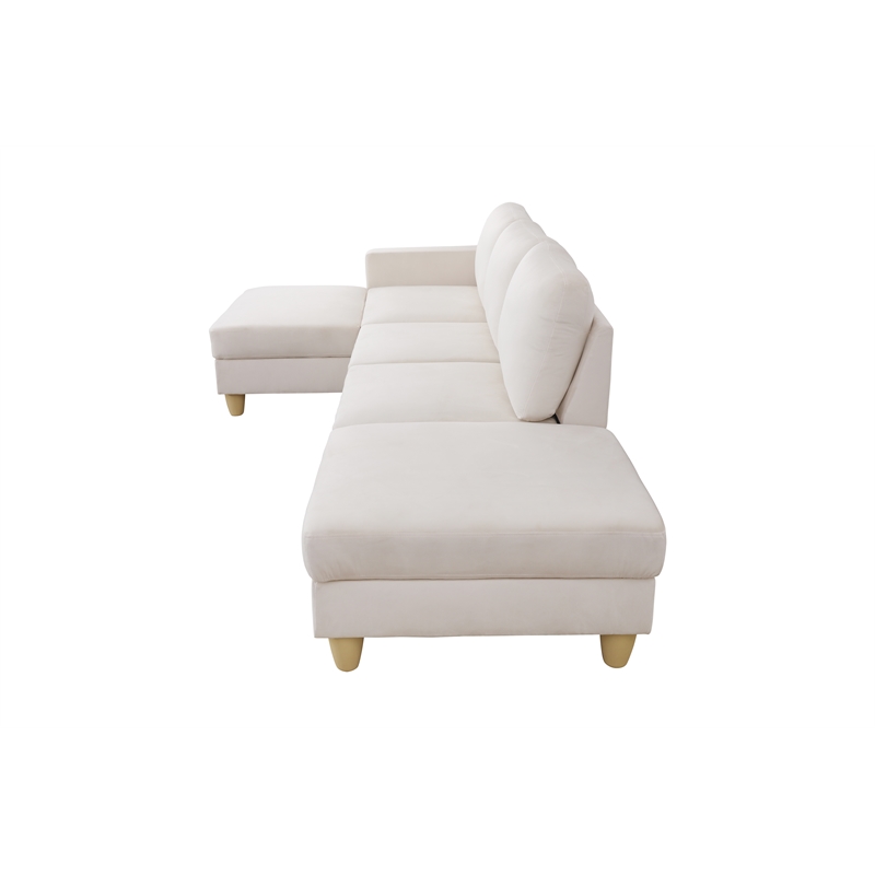 Pemberly Row Modern / Contemporay Sectional Sofa Cream White