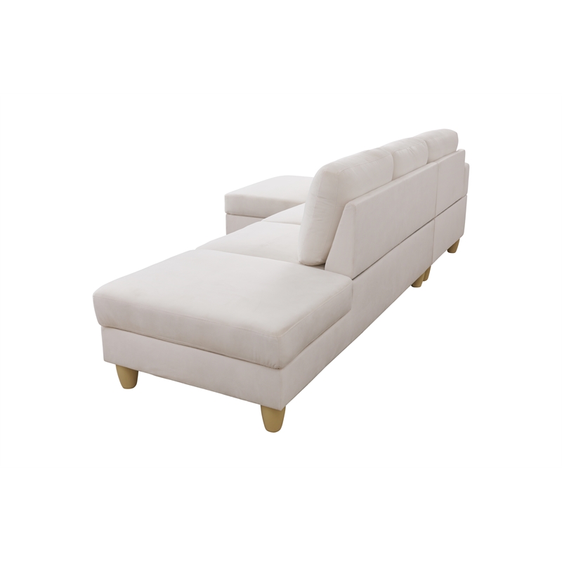Pemberly Row Modern / Contemporay Sectional Sofa Cream White