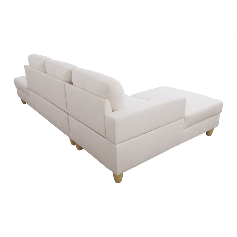 Pemberly Row Modern / Contemporay Sectional Sofa Cream White