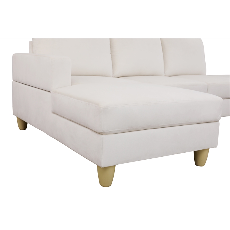 Pemberly Row Modern / Contemporay Sectional Sofa Cream White