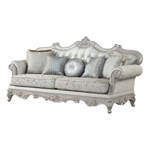 Pemberly Row Traditional Sofa made with Wood in Silver Color