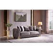 Pemberly Row Thick Velvet Fabric Sofa Made With Wood in Gray