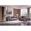 Pemberly Row Thick Velvet Fabric Sofa Made With Wood in Gray
