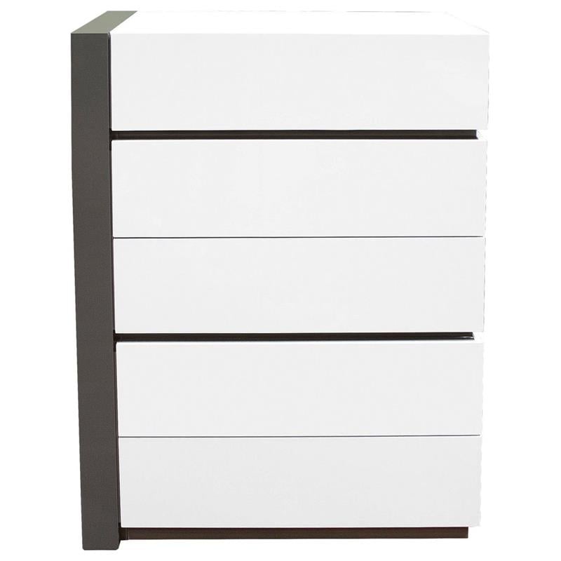 Pemberly Row 5-Drawer Engineered Wood Bedroom Chest in White