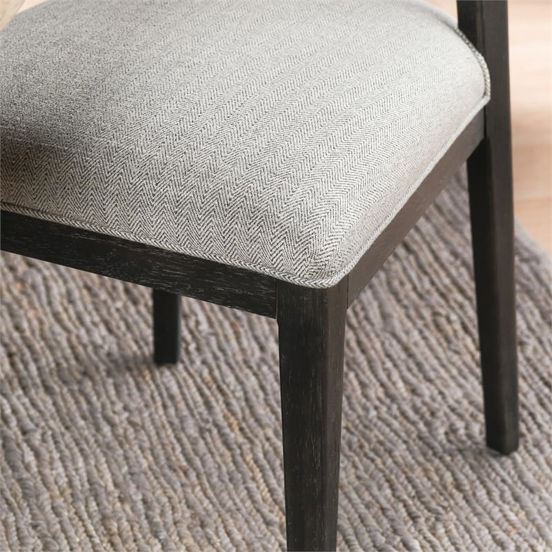 Pemberly Row Modern Fabric Upholstered Dining Chair Sand Set of 2