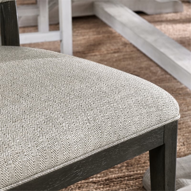 Pemberly Row Modern Fabric Upholstered Dining Chair Sand Set of 2