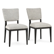 Pemberly Row Modern Fabric Upholstered Dining Chair Sand Set of 2