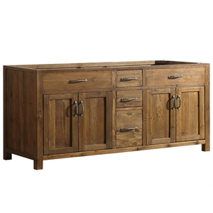 Pemberly Row Modern 72&quot Reclaimed Wood Vanity Base Only in Walnut