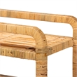 Pemberly Row Modern Bohemian Rattan Kitchen Cart in Natural Brown