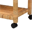 Pemberly Row Modern Bohemian Rattan Kitchen Cart in Natural Brown
