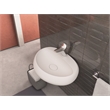Pemberly Row Oval Ceramic Wall Mount Bathroom Sink in Matte White