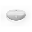 Pemberly Row Oval Ceramic Wall Mount Bathroom Sink in Matte White