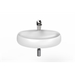 Pemberly Row Oval Ceramic Wall Mount Bathroom Sink in Matte White
