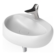 Pemberly Row Oval Ceramic Wall Mount Bathroom Sink in Matte White