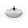 Pemberly Row Oval Ceramic Wall Mount Bathroom Sink in Matte White