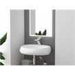 Pemberly Row Oval Ceramic Wall Mount Bathroom Sink in Matte White