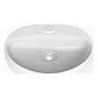Pemberly Row Ceramic Oval Wall Mount Bathroom Sink in Matte White