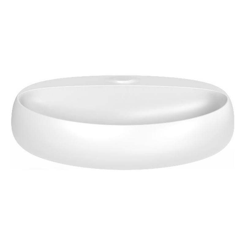 Pemberly Row Ceramic Oval Wall Mount Bathroom Sink in Matte White
