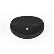 Pemberly Row Oval Ceramic Wall Mount Bathroom Sink in Matte Black