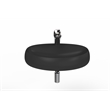 Pemberly Row Oval Ceramic Wall Mount Bathroom Sink in Matte Black